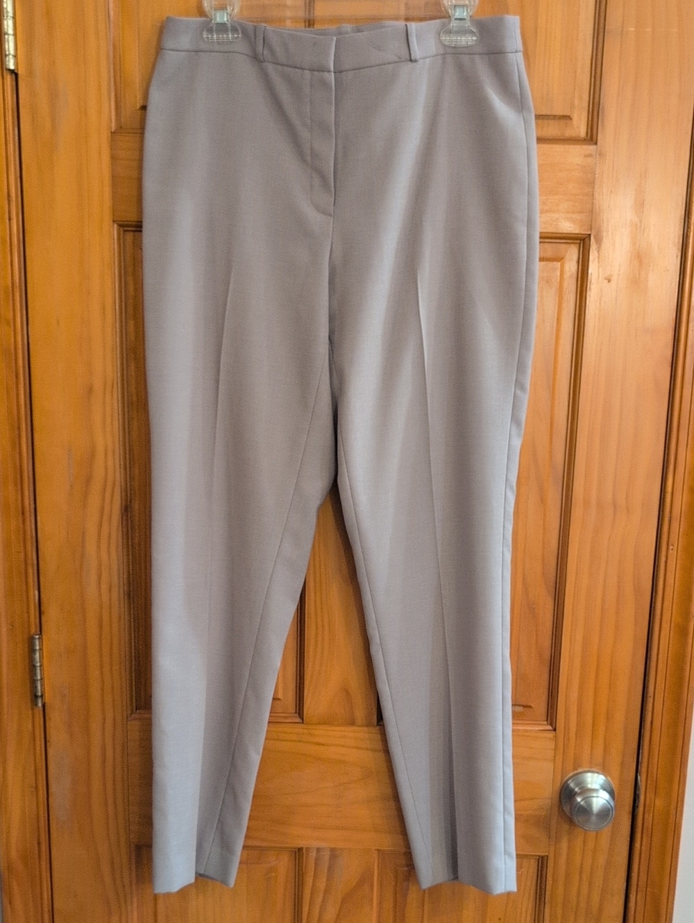 T Tahari Women's Straight-Leg Dress Trousers in Light Gray